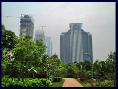 There is a park in middle of the enormous Citizen's Center, surrounded by shopping malls hotels and the huge Civic Center complex.